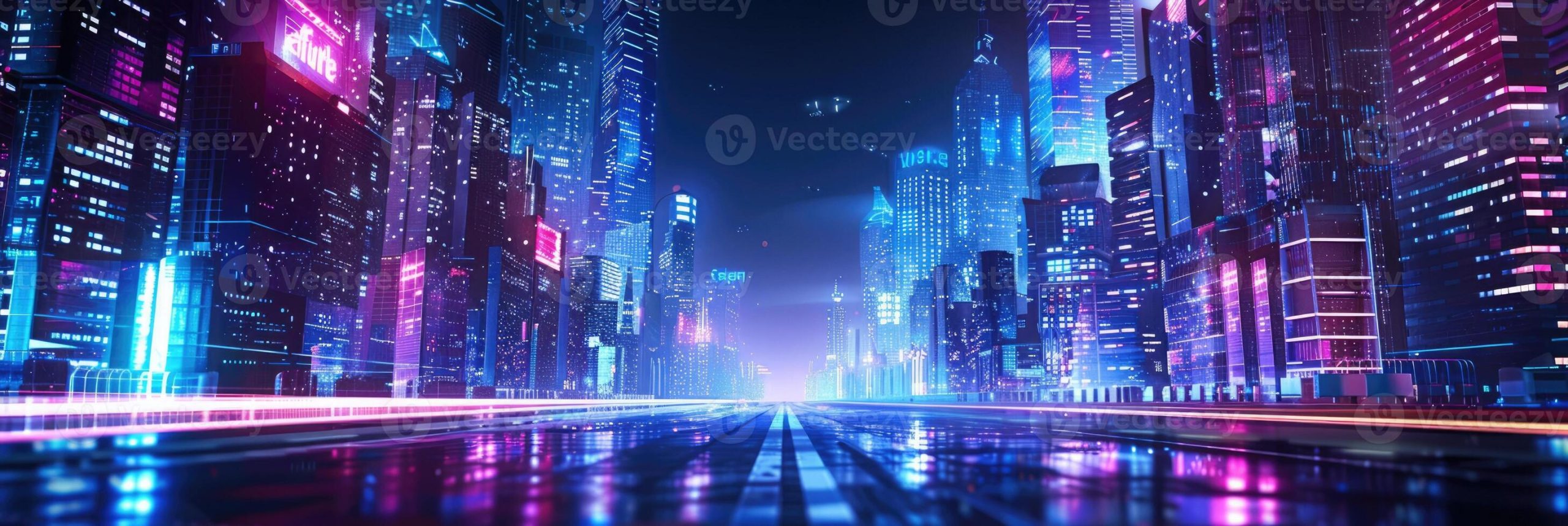 cyberpunk aesthetic graphics displayed on wide banner hologram wide banner hologram photo scaled